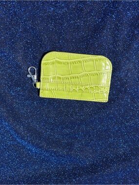 Urban Outfitters Lime Green Croc-Embossed Key & Card Holder